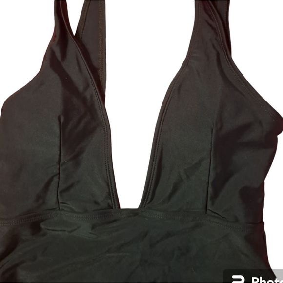 ZAFUL Plunging Neck High Leg One-piece Swimwear Black - Picture 6 of 9